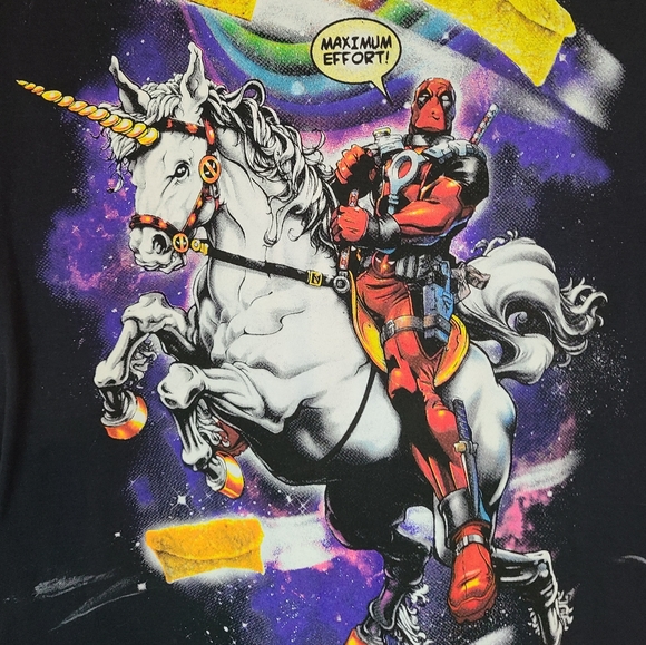 (158) Marvel's Deadpool Graphic T-Shirt,  Size: Small Color: Black - Picture 6 of 14